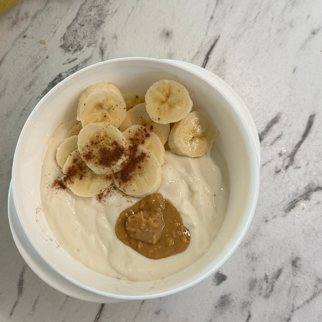 Kodujuust banaan ja pähklikreem